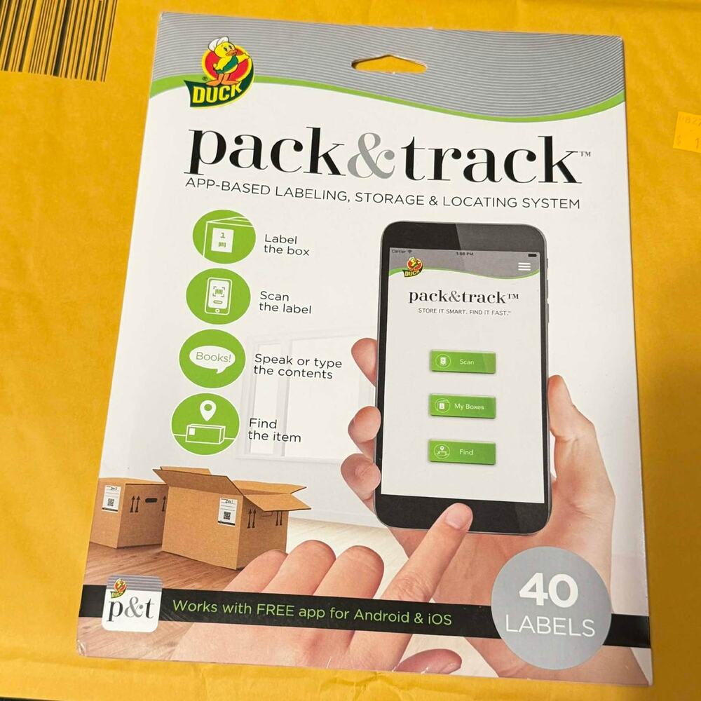 Duck Pack and Track App Based Labeling System Moving Storage QR Labels 40